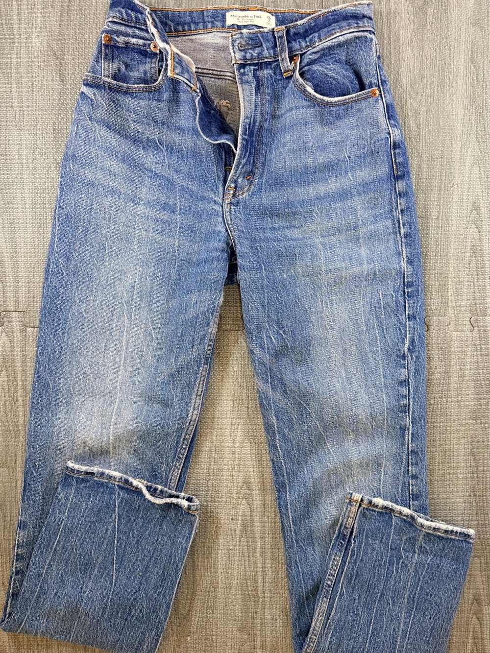Abercrombie & Fitch 90s Straight Jeans Womens 26 2S Ultra High Rise Blue